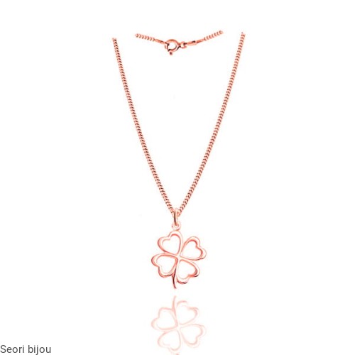 Naszyjnik z koniczynką II rose gold