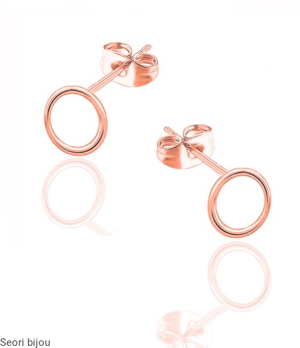 Kolczyki ringi rose gold