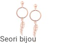 Kolczyki karma z piórkiem rose gold