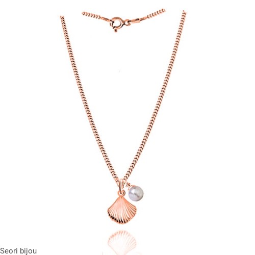 Naszyjnik z muszelką i perłą Swarovski