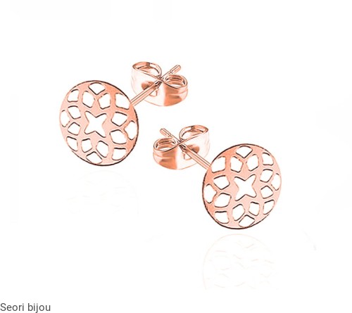 Kolczyki azurowe kołka rose gold