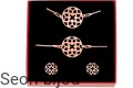 Pozłacany komplet ażurowe kółeczka rose gold