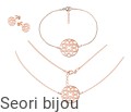 Pozłacany komplet ażurowe kółeczka rose gold