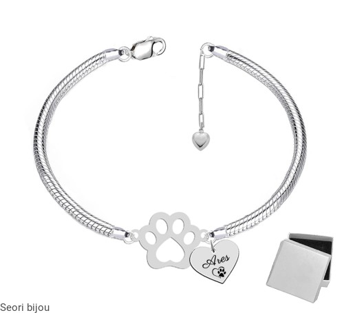 Bransoletka z łąpką i sercem
