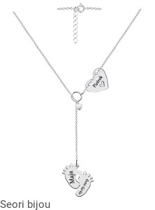 Naszyjnik serce stópki przekładany dla mamy