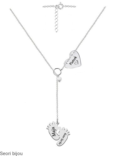 Naszyjnik serce stópki przekładany